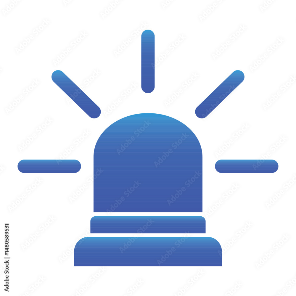Obraz premium Police siren icon sign symbol in flat style. Blue flasher siren Business concept for web, marketing, banner, mobile app and graphic elements. Blue Police alarm or ambulance, alert vector illustration.