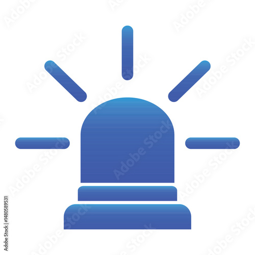 Police siren icon sign symbol in flat style. Blue flasher siren Business concept for web, marketing, banner, mobile app and graphic elements. Blue Police alarm or ambulance, alert vector illustration.
