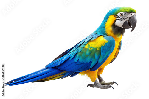 blue and yellow macaw isolated