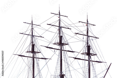 Canvas Print A large ship with three masts and a tall mast