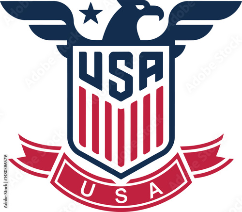 USA eagle shield| USA American eagle Banner isolated on White Background, vector illustration