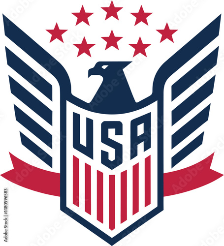 USA eagle shield| USA American eagle Banner isolated on White Background, vector illustration