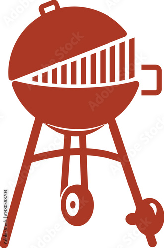 Simple illustration of a portable charcoal grill.