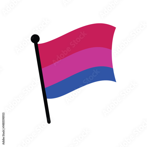 bisexual pride flag vector art illustration