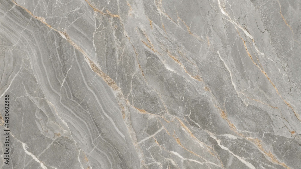 Obraz premium Sophisticated gray marble texture with gold veins creates a luxurious, detailed stone background