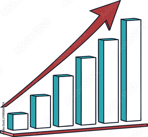 Business arrow chart growth icon 
