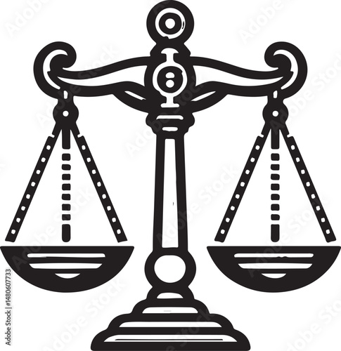 justice and law scales icon set 