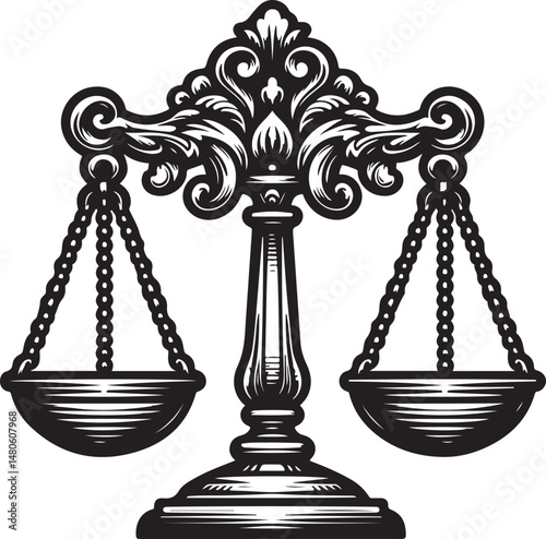 justice and law scales icon set 