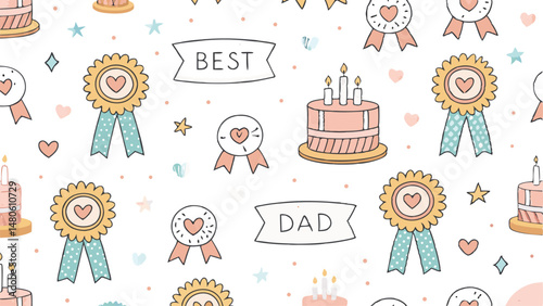 Seamless vector pattern featuring a repeating design of father figures, ideal for various applications.