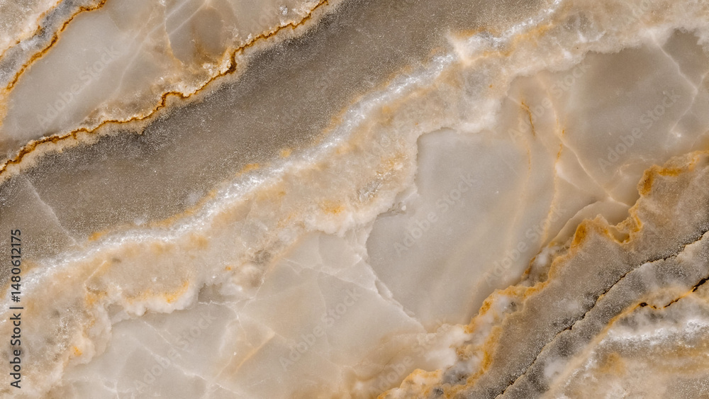Fototapeta premium Elegant beige and gold onyx marble texture natural stone background Smooth swirling veins create a