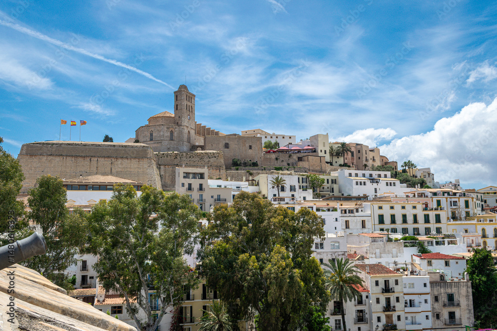 Naklejka premium The Spanish city of Ibiza is the capital of the Balearic island of the same name, in the Mediterranean Sea