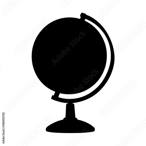 Silhouette of a globe on a stand for education and exploration