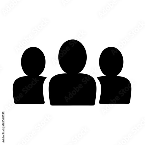 Illustration of three black figures representing a team or group of people
