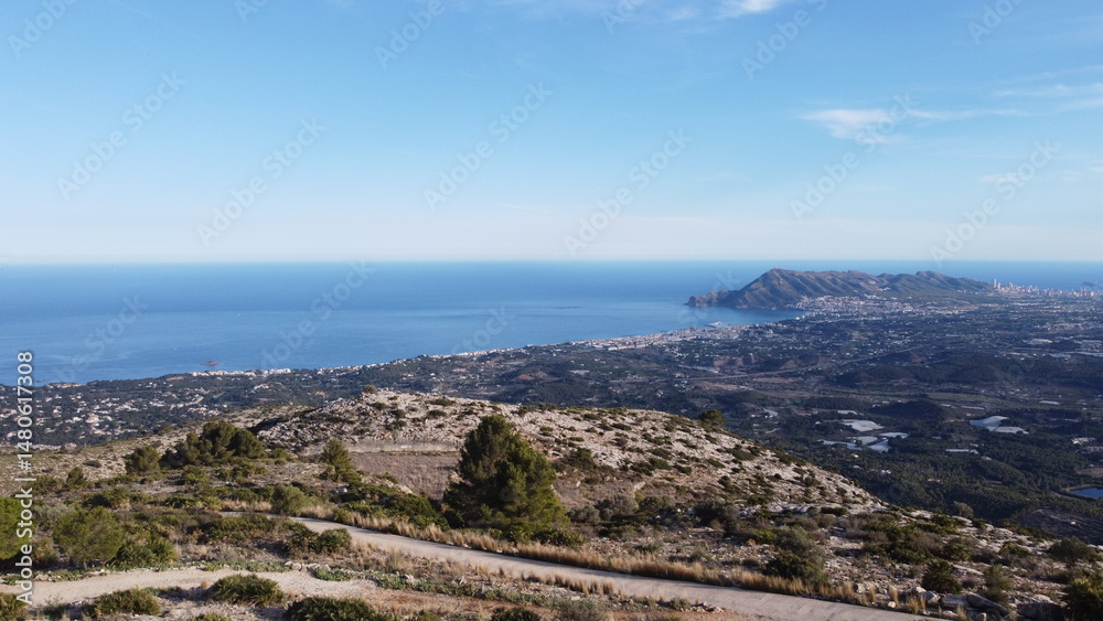 Fototapeta premium Mountain landscapes with clear blue skies on a sunny day