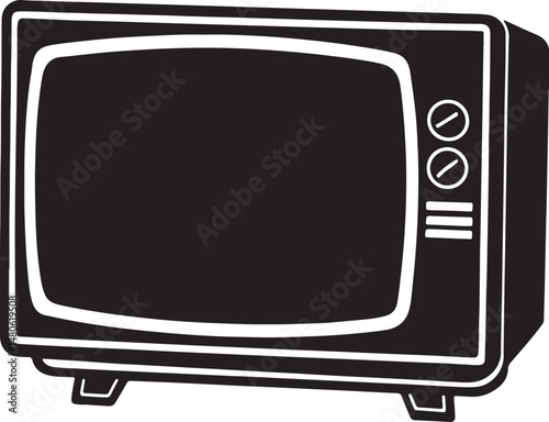 Black and white television tv icon 