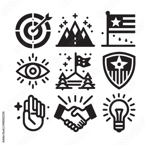 Set of accounting icon illustration revenue document calculator success economy infographic