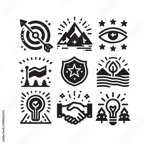 Set of accounting icon illustration revenue document calculator success economy infographic