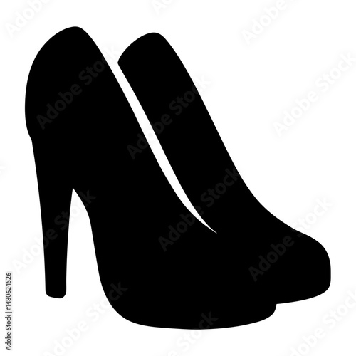Elegant High Heel Shoes Silhouette Depicting Fashion and Sophistication with Style