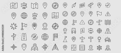 Location and Map Pin Icon Set Vector Design. Pin location icon. Map pin icon vector illustration.
