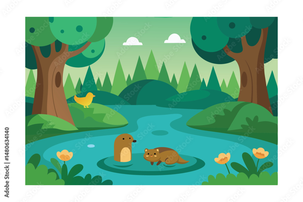 Obraz premium animals in the woods