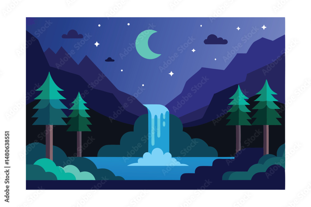 Naklejka premium vector illustration of a winter landscape