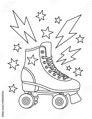 Vintage Boombox Music Player Line Drawing