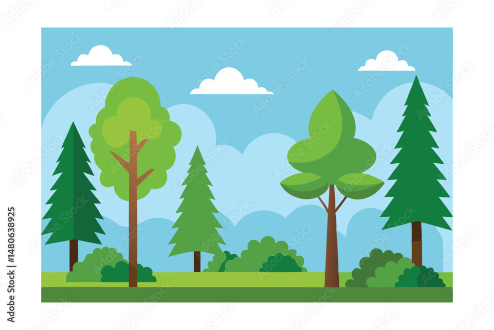 Obraz premium landscape with trees and mountains