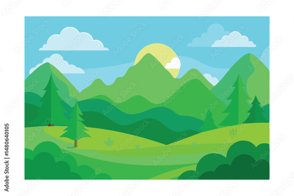 Fototapeta premium landscape with mountains