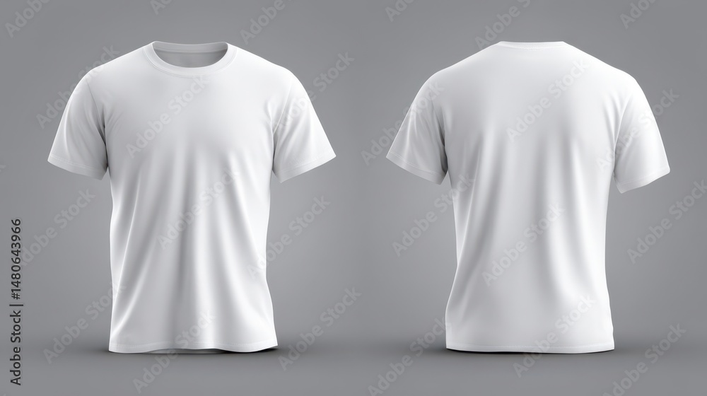 A 4K photo of white male t shirt mockup front and back view for template design illustration. A 4K photo of white male t shirt mockup front and back view for template design illustration.