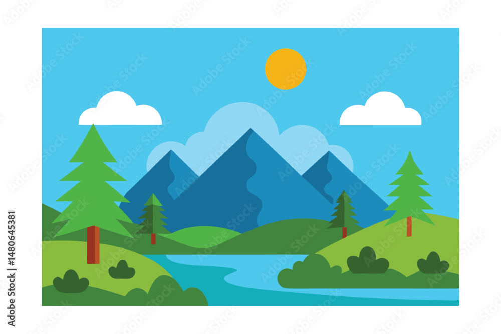 Obraz premium mountain landscape with trees