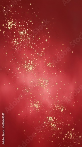 Golden glitter sparkling on elegant red background for christmas or valentine's day