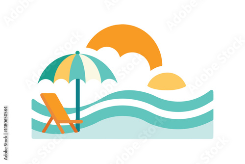 summer beach vector illustration