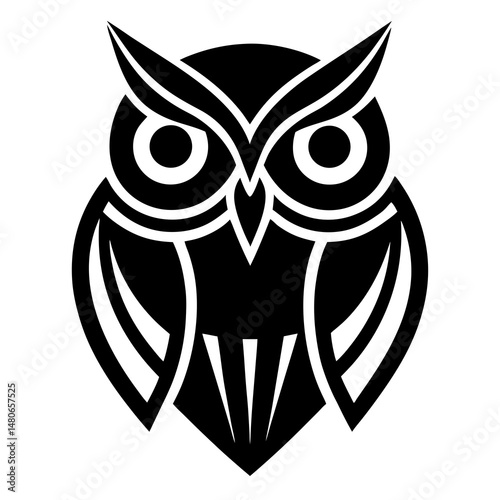 Abstract Owl Gaze Stencil Icon - Beautiful Elements