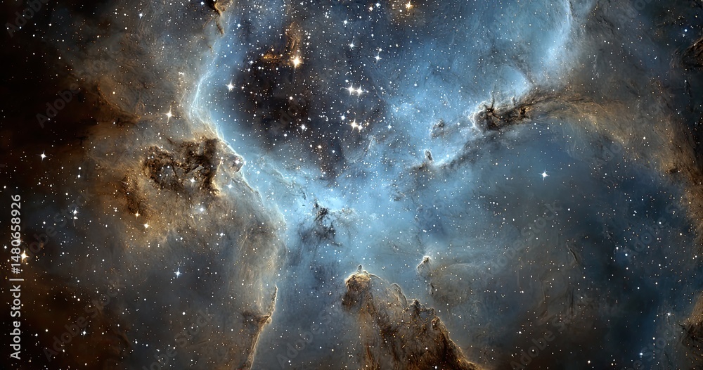 Obraz premium Cosmic nebula, vibrant colors, star formation (1)