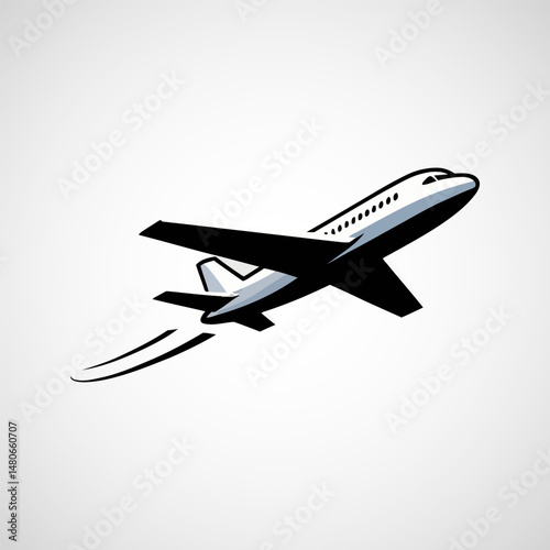 Modern airplane aviation icon desidn, Flight transport symbol. Travel illustration