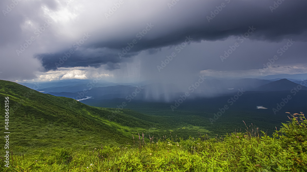 Obraz premium Landscape of Dramatic Storm Clouds at the Countryside