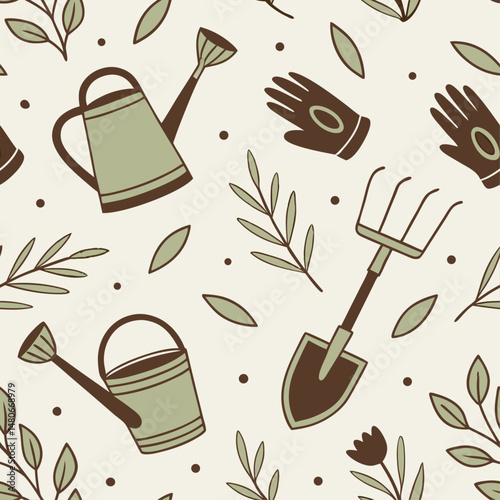 Garden Tools seamless pattern