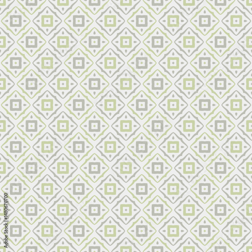 Subtle seamless pattern with grey geometric design. Simple rhombus background in pastel colors for textiles, wallpapers, packaging, linen.