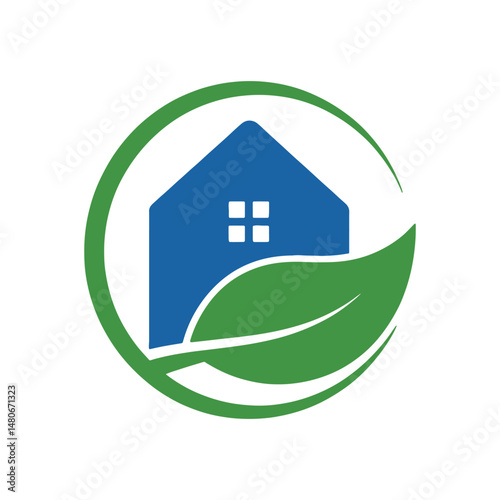 Leaf and Home Combine Logo Design