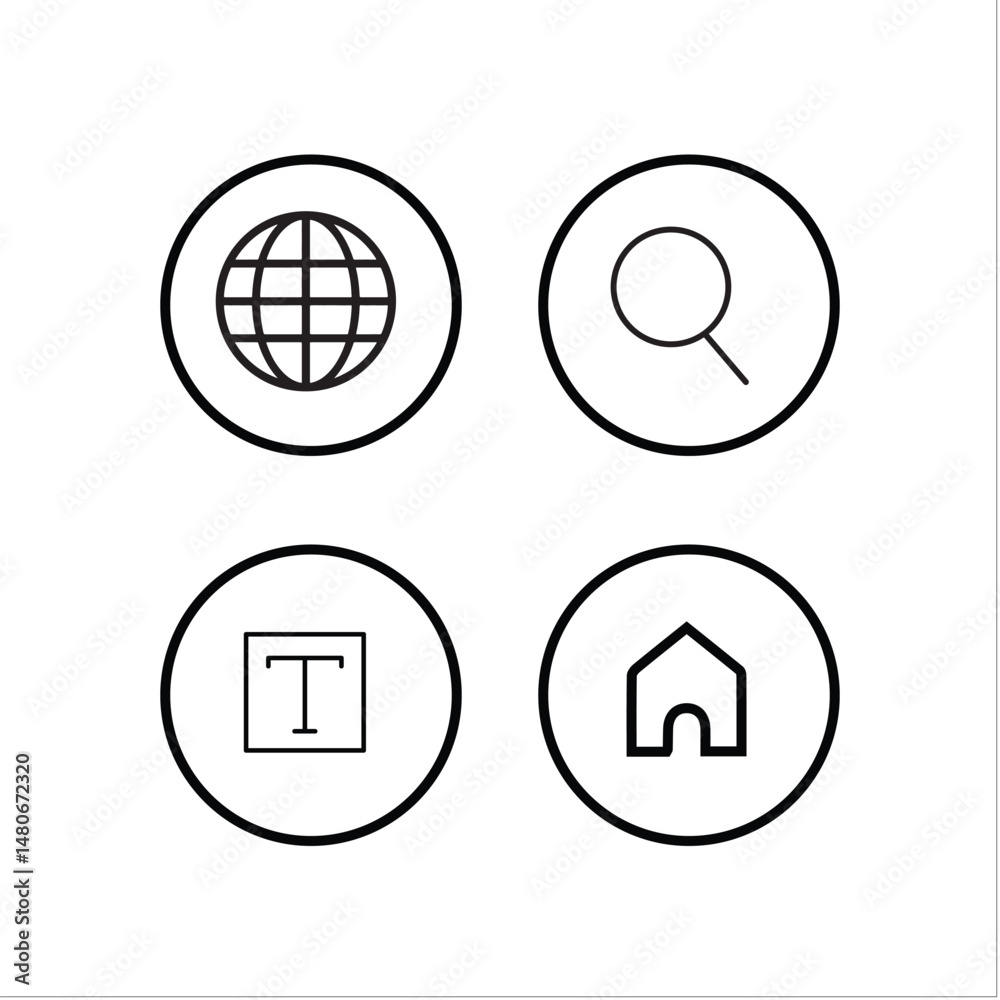 Fototapeta premium Modern Web Interface Icon Set