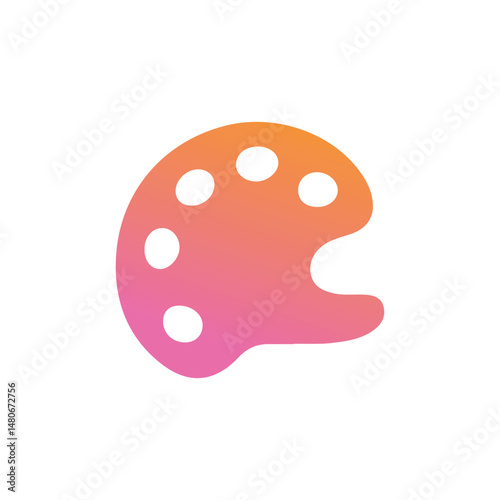 Colorful Gradient Paint Palette Icon.A vibrant, gradient-filled icon of a paint palette.