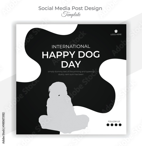 Dog day celebrate banner design template