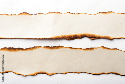 Burnt Edge Paper Texture Ripped Sheet Design Mockup on White Background