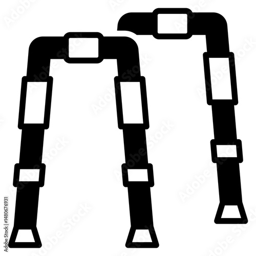 Walking Aid glyph mixed icon