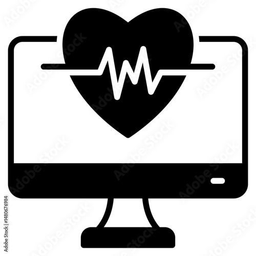 Heart Monitor glyph mixed icon
