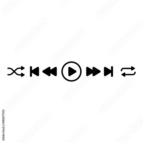 A sleek and modern music player interface element designed with intuitive controls, minimalist layout, and clean icons, perfect for seamless integration into digital media applications.