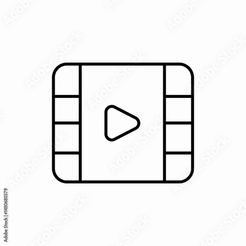 Video player media play icon vector sign