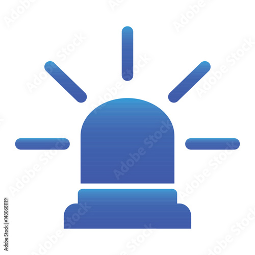 Police siren icon sign symbol in flat style. Blue flasher siren Business concept for web, marketing, banner, mobile app and graphic elements. Blue Police alarm or ambulance, alert vector illustration.