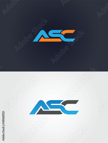 ASC initial monogram vector logo graphic template stylish corporate identity design brand creation modern business