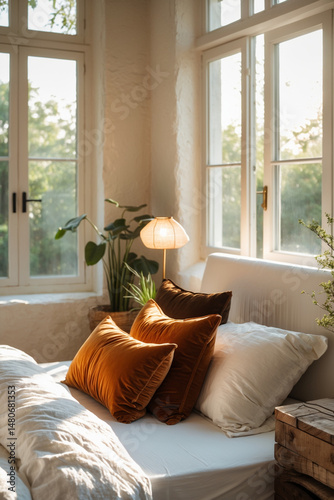 bedroom with bed and pillows